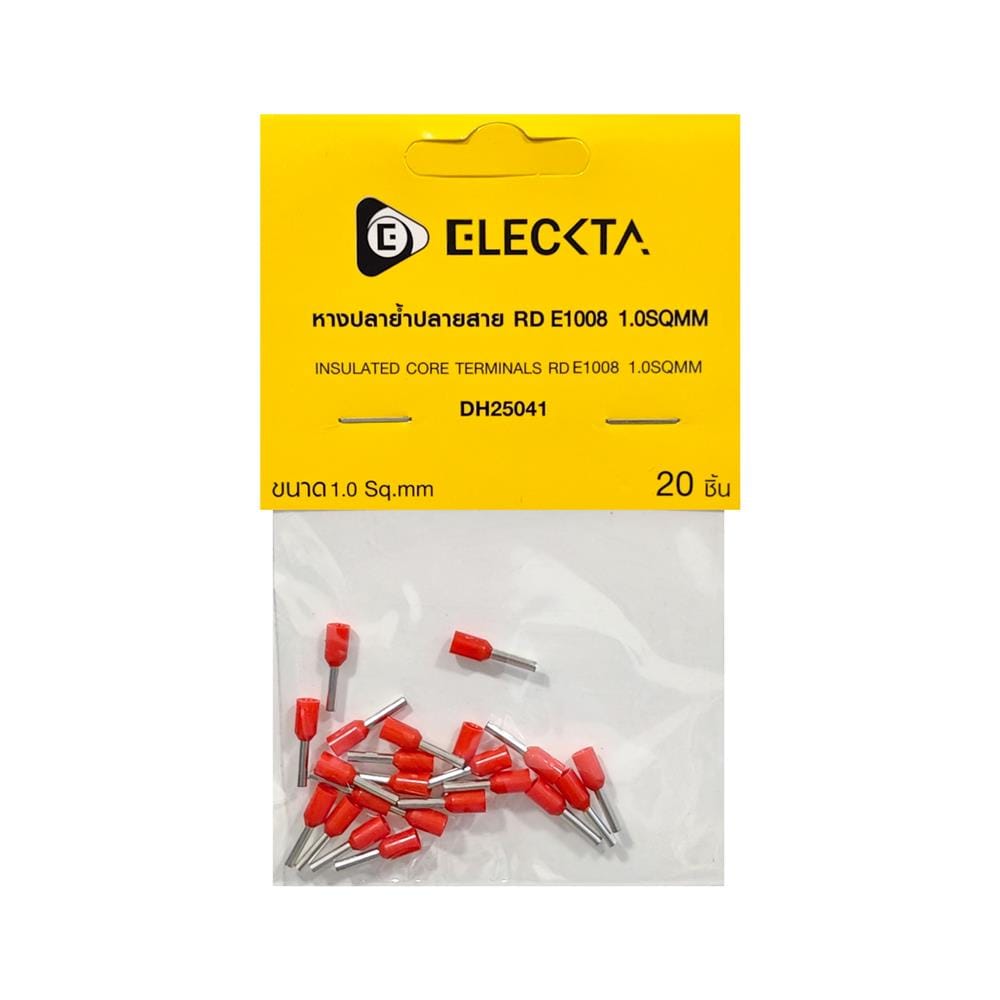 หางปลาย้ำปลายสาย ELECKTA 1.0 ตร.มม. สีแดง (แพ็ก 20 ชิ้น)