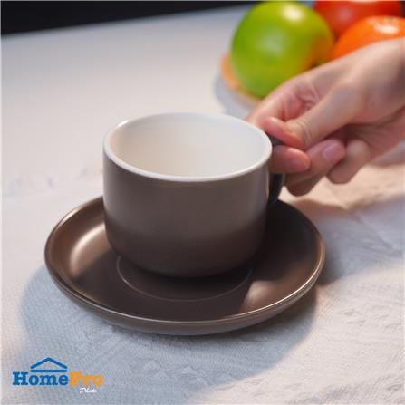 ชุดกาแฟ PORCELAIN 245 มล. KECH TWO TONE สีน้ำตาล_4