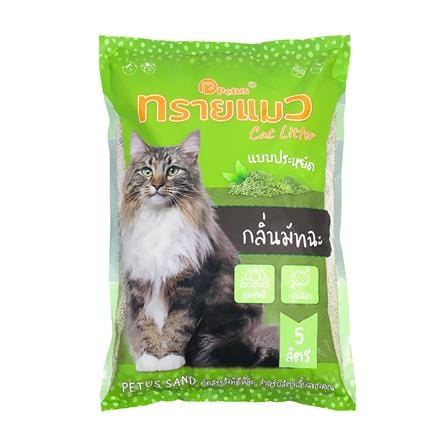 ทรายแมวเบนโทไนท์ PETUS กลิ่นมัทฉะ 5 ลิตร
