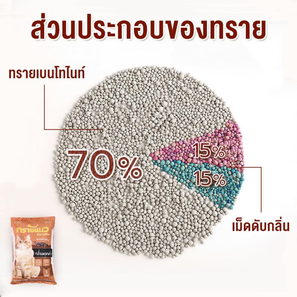 ทรายแมวเบนโทไนท์ PETUS กลิ่นมอคค่า 5 ลิตร