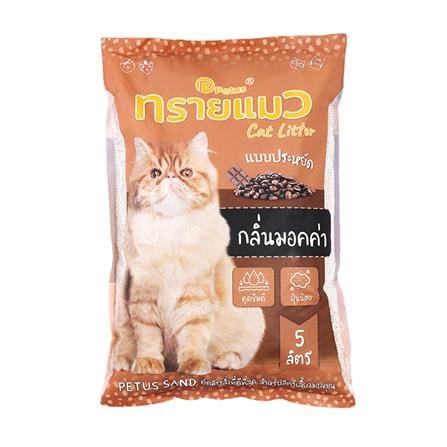 ทรายแมวเบนโทไนท์ PETUS กลิ่นมอคค่า 5 ลิตร_0