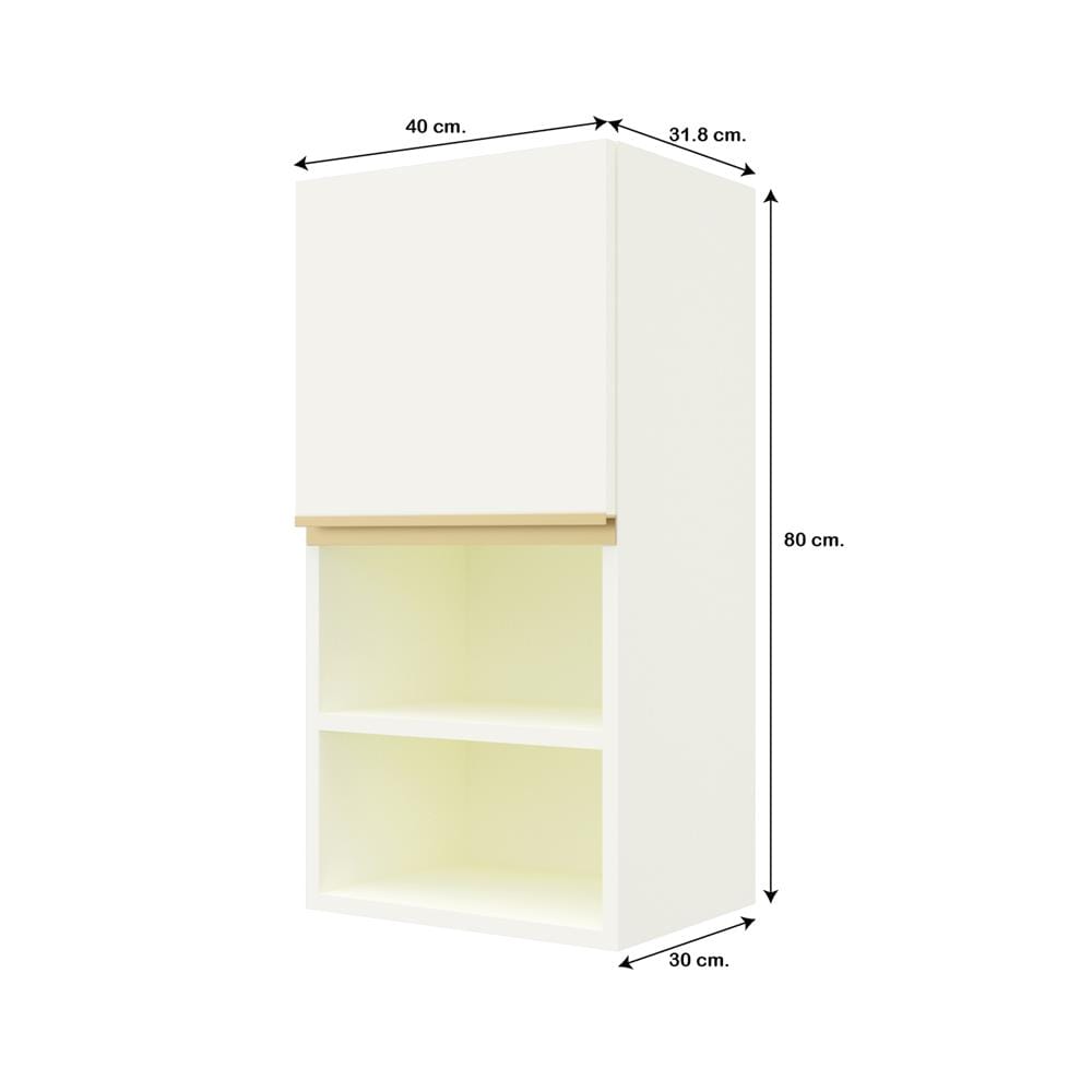 ตู้แขวนเดี่ยวเรียบช่องโล่ง S1 JUPITER JUVENTAS 40x80 ซม. สีขาว