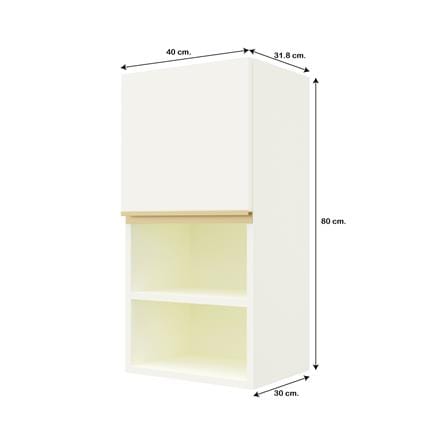ตู้แขวนเดี่ยวเรียบช่องโล่ง S1 JUPITER JUVENTAS 40x80 ซม. สีขาว_4