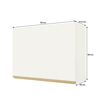 ตู้แขวนคู่เรียบ JUPITER JUVENTAS 80x60 ซม. สีขาว_4