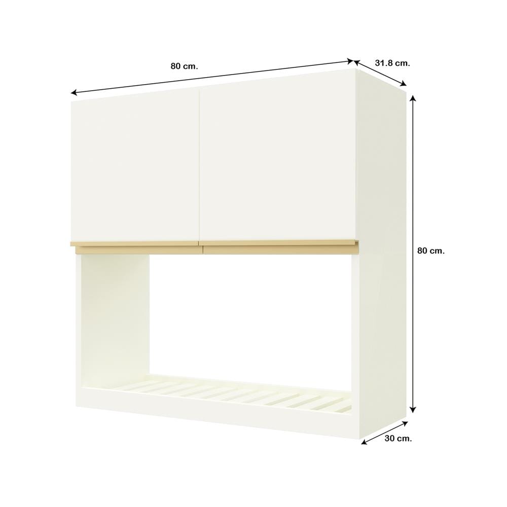 ตู้แขวนคว่ำจานเรียบ JUPITER JUVENTAS 80x80 ซม. สีขาว