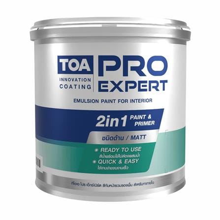 สีน้ำทาภายใน ชนิดด้าน TOA PRO EXPERT 2 IN 1 BASE D สีขาว 1 แกลลอน_0