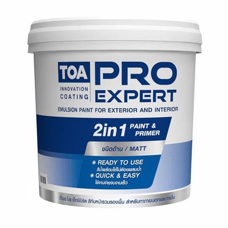 สีน้ำทาภายนอก ชนิดด้าน TOA PRO EXPERT BASE B สีขาว 9 ลิตร