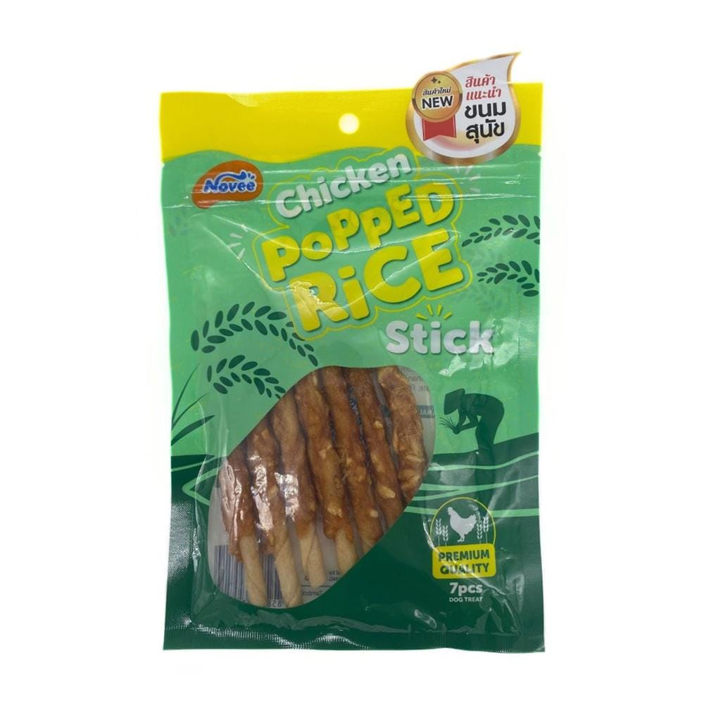 ขนมสุนัข NOVEE CHICKEN POPPED RICE STICK 7 ชิ้น