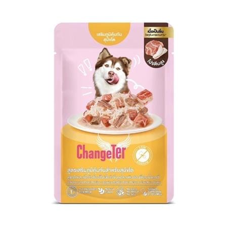 อาหารเปียกสุนัข CHANGETER มาร์เบิ้ลบีฟ ไก่และวัว สุนัขโต 70 ก._0