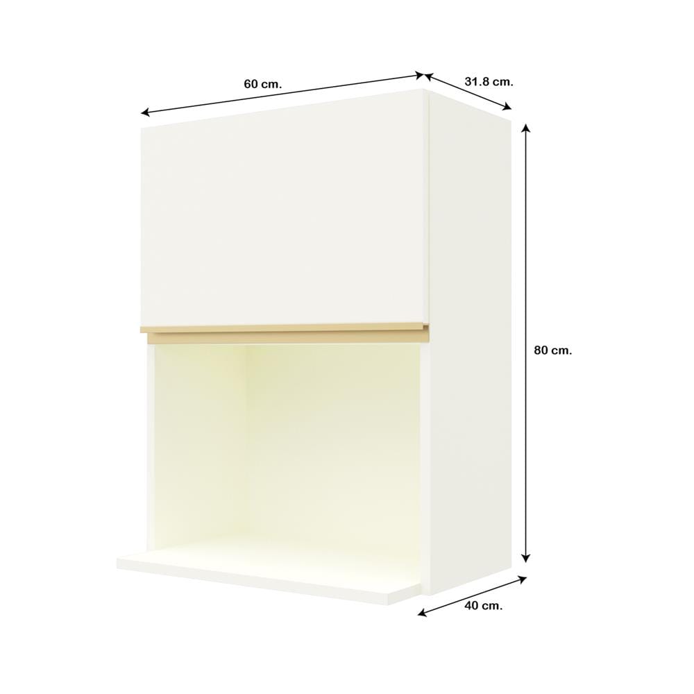 ตู้แขวนไมโครเวฟเรียบ JUPITER JUVENTAS 80x60 ซม. สีขาว