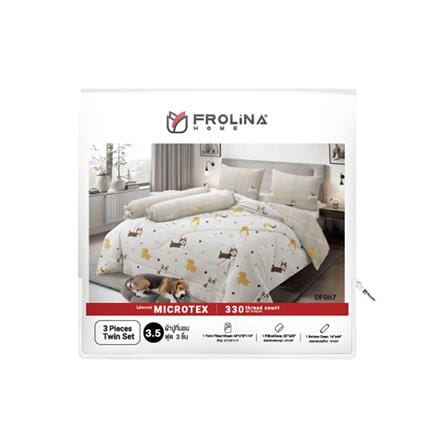 ชุดผ้าปูที่นอน 3.5 ฟุต (ชุด 3 ชิ้น) FROLINA MICROTEX DF067_4