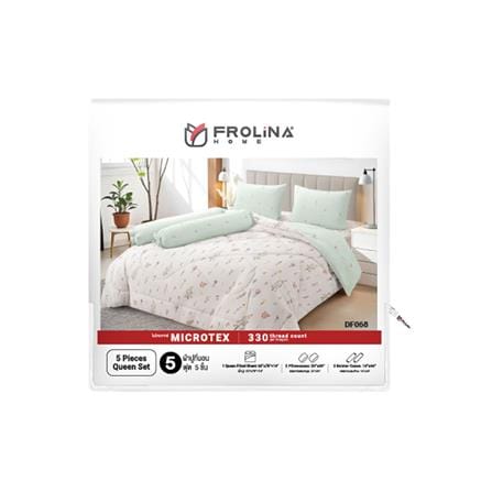 ชุดผ้าปูที่นอน 5 ฟุต (ชุด 5 ชิ้น) FROLINA MICROTEX DF068_4