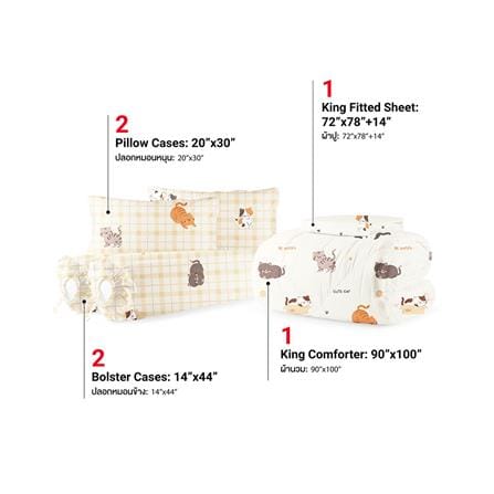 ชุดผ้าปูที่นอน 6 ฟุต (ชุด 6 ชิ้น) FROLINA MICROTEX DF066_2
