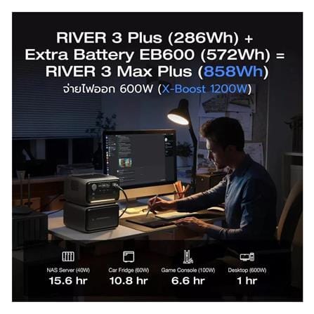 POWER BOX ECOFLOW RIVER 3 MAX PLUS 600 วัตต์ สีดำ_6
