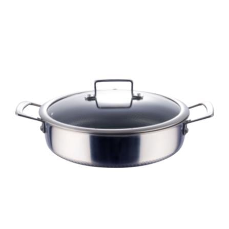 หม้อตื้นสเตนเลส 30 ซม. AMERCOOK ARISTO PRO_0