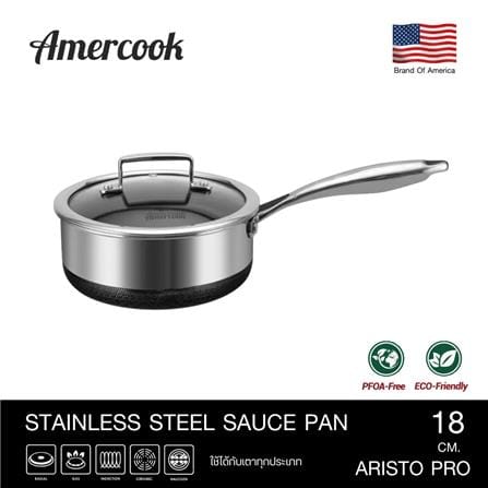 หม้อด้ามสเตนเลส 18 ซม. AMERCOOK ARISTO PRO_4