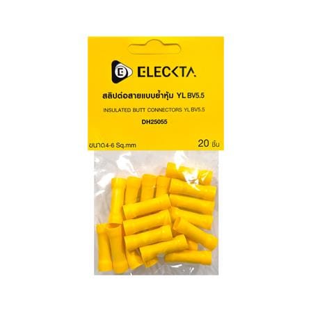 สลิปต่อสายแบบย้ำหุ้ม ELECKTA DH25055 4-6 ตร.มม. สีเหลือง (แพ็ก 20 ชิ้น)_3