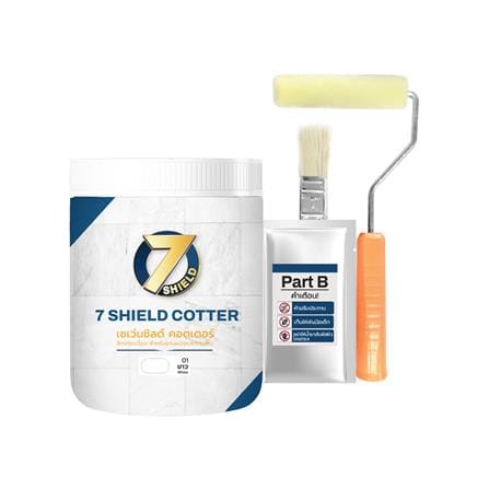 สีทากระเบื้อง สำหรับงานพื้นและผนัง ชนิดกึ่งเงา 7 SHIELD COTTER 701 สีขาว 1 กิโลกรัม_0