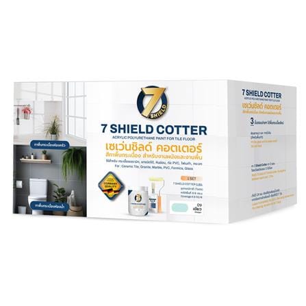 สีทากระเบื้อง สำหรับงานพื้นและผนัง ชนิดกึ่งเงา 7 SHIELD COTTER 709 สีเขียว 1 กิโลกรัม_2