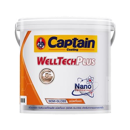 สีน้ำทาภายนอก ชนิดกึ่งเงา CAPTAIN WELLTECH PLUS BASE B 1 แกลลอน_0