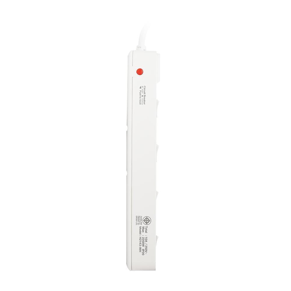 รางปลั๊กไฟ 4 ช่อง 4 สวิตช์ ANITECH H2143-WH 3 ม. สีขาว