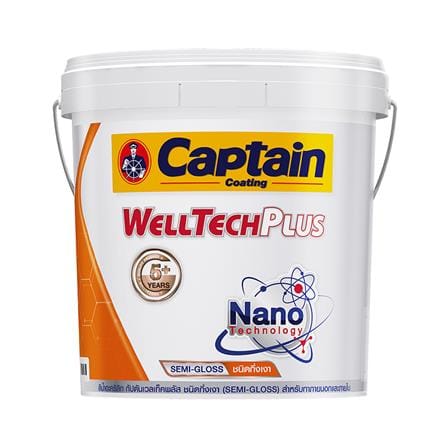 สีน้ำทาภายนอก ชนิดกึ่งเงา CAPTAIN WELLTECH PLUS BASE B 2.5 แกลลอน_0