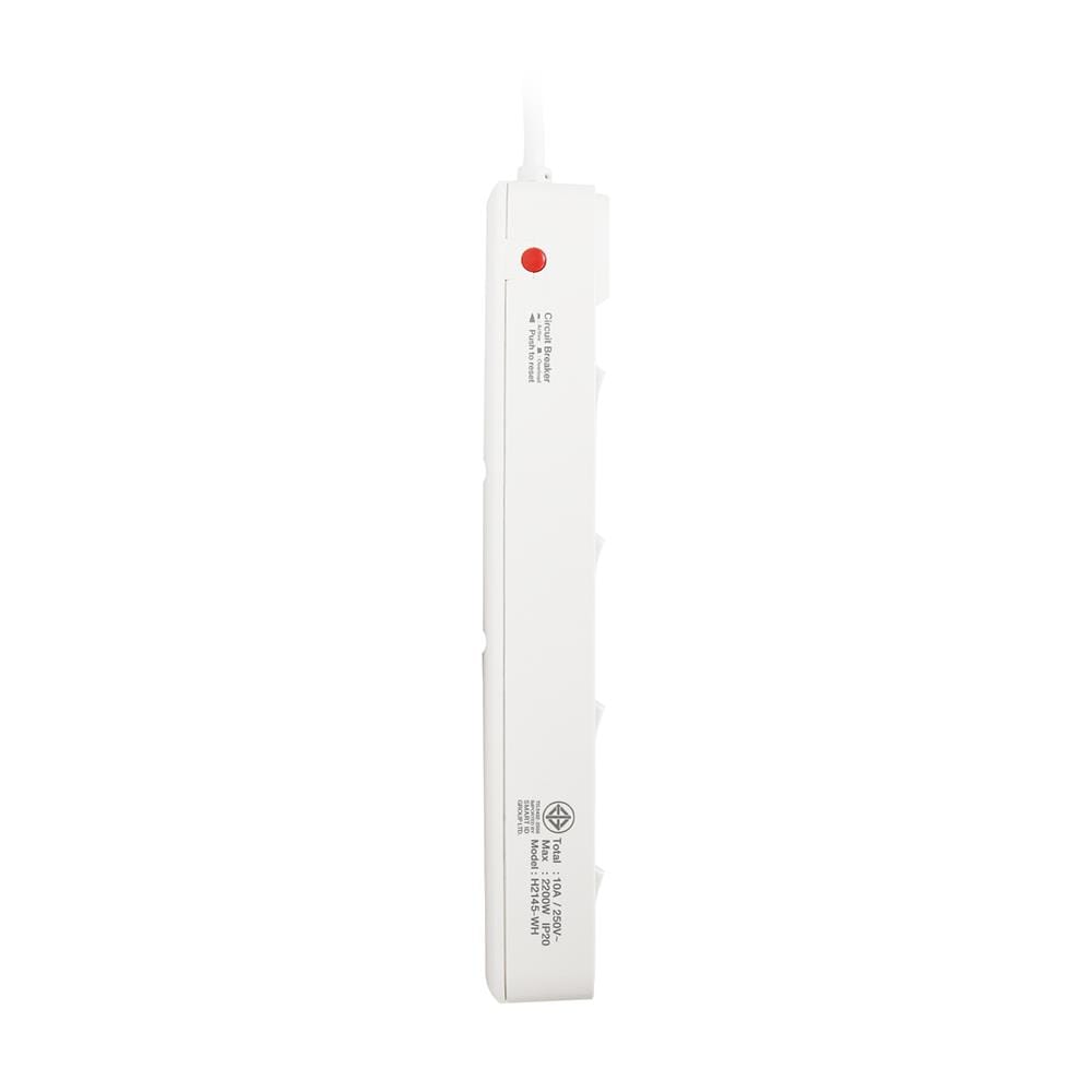 รางปลั๊กไฟ 4 ช่อง 4 สวิตช์ ANITECH H2145-WH 5 ม. สีขาว