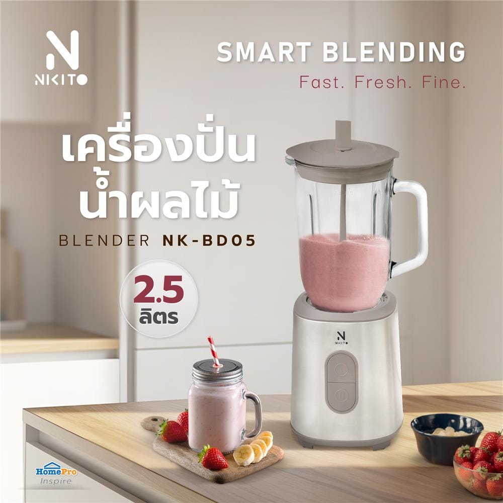 เครื่องปั่นน้ำผลไม้ NIKITO NK-BD05 2.5 ลิตร สีเทา
