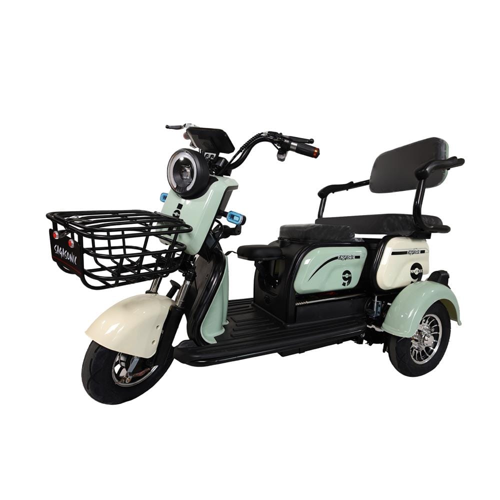 สกู๊ตเตอร์ไฟฟ้า 3 ล้อ SAGASONIC X6 สีขาว/เขียว