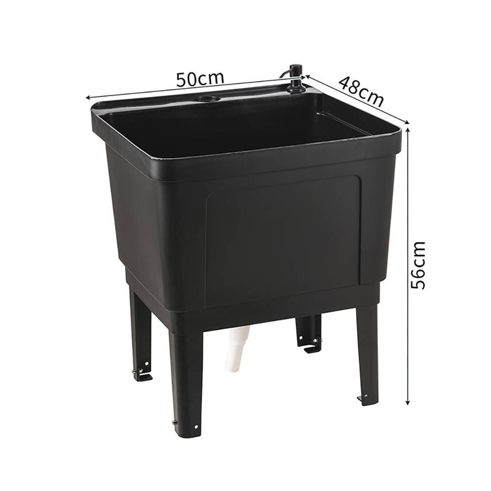 ซิงค์ขาตั้งพลาสติก 1 หลุม KUCINE INFO BS5048 สีดำ