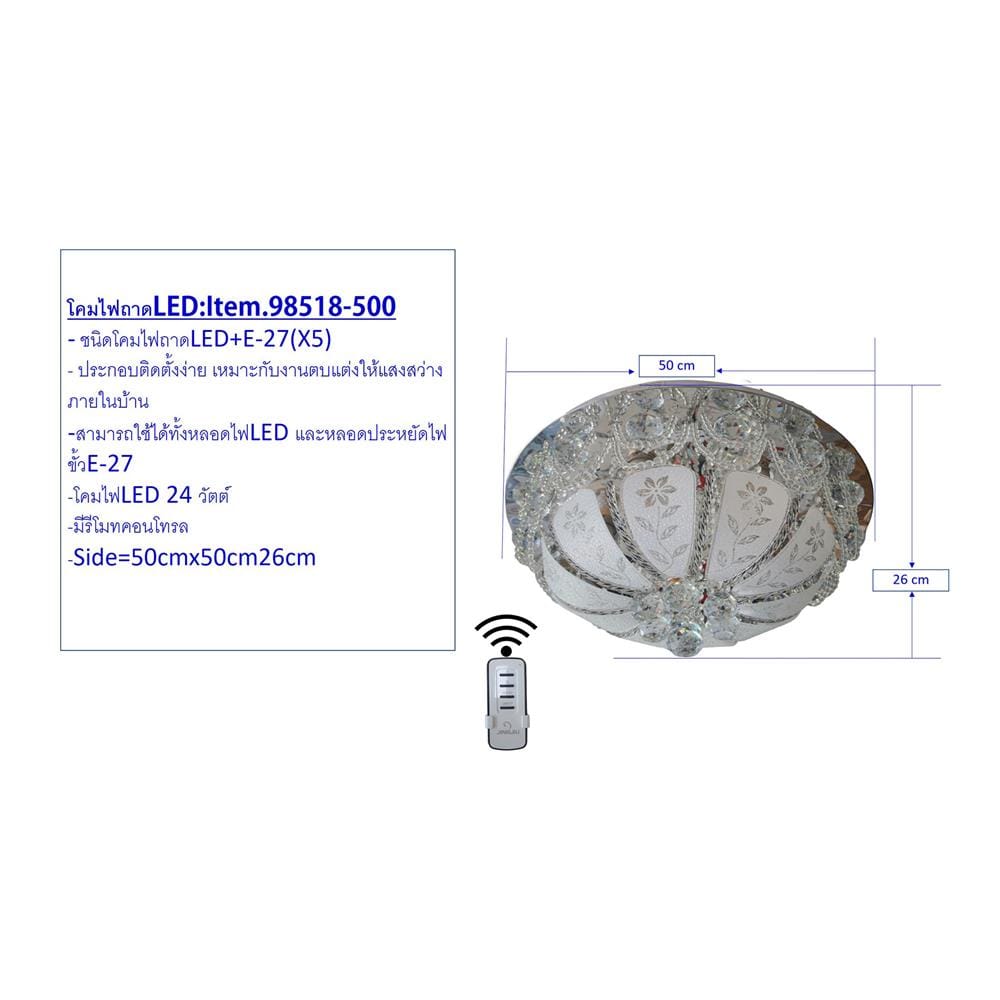 ไฟถาด LED NEOLIGHT 98518-500 24 วัตต์ DAYLIGHT/COOL WHITE/WARM WHITE สีขาว/เงิน 1 หัว