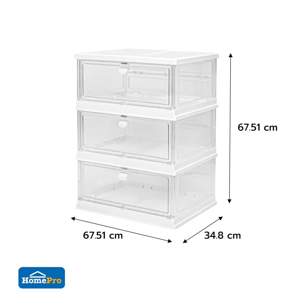 กล่องรองเท้า 3 ช่อง STACKO KLEAR 52.7X34.8X67.51 ซม. สีใส