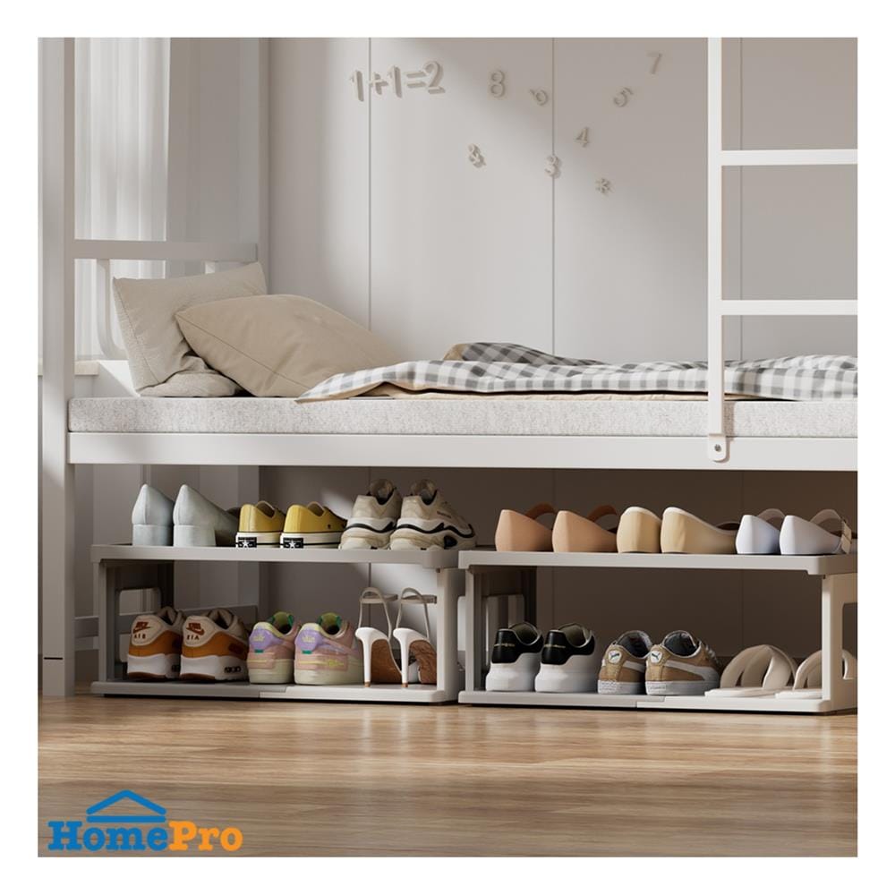 ชั้นวางรองเท้า 5 ชั้น STACKO BONNIE 53X26X75 ซม. สีขาว/เทา