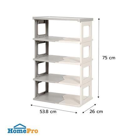 ชั้นวางรองเท้า 5 ชั้น STACKO BONNIE 53X26X75 ซม. สีขาว/เทา_7