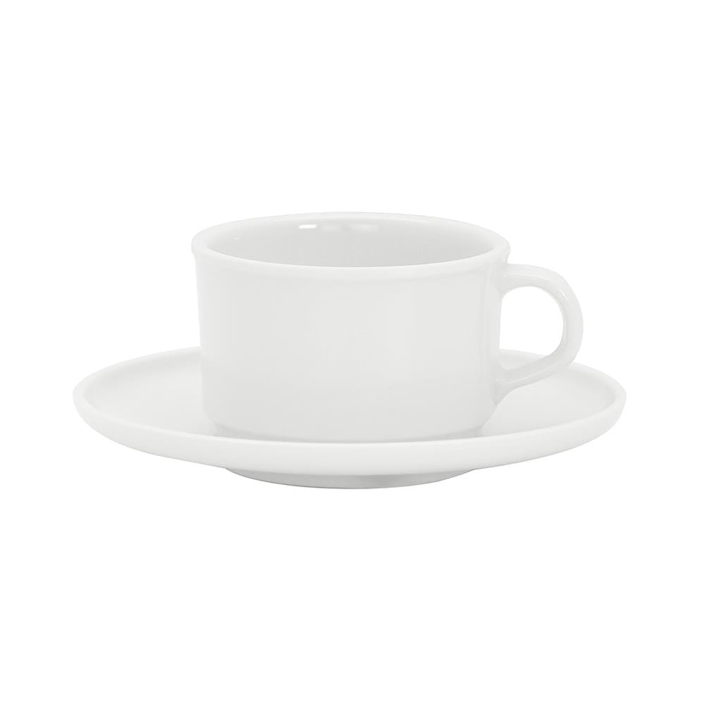 ถ้วยกาแฟและจานรองเมลามีน 300 มล. VANDA CLASSIC สีครีมขาว