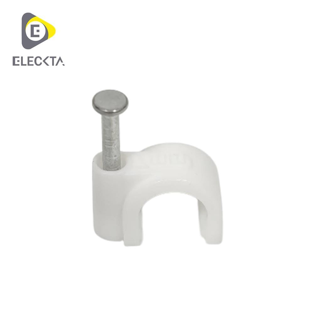 กิ๊บตอกสายไฟ RG6 ELECKTA 5 มม. สีขาว (แพ็ก 30 ชิ้น)