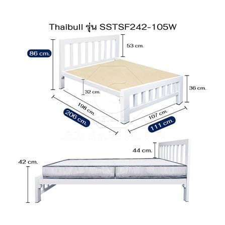เตียงเหล็ก 3.5 ฟุต THAIBULL SSTSF242-105W สีขาว_7