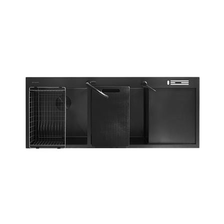 ซิงค์ฝัง 2 หลุม 1 ที่พัก DYNA HOME WD-12050-TD-BK สีดำ_0