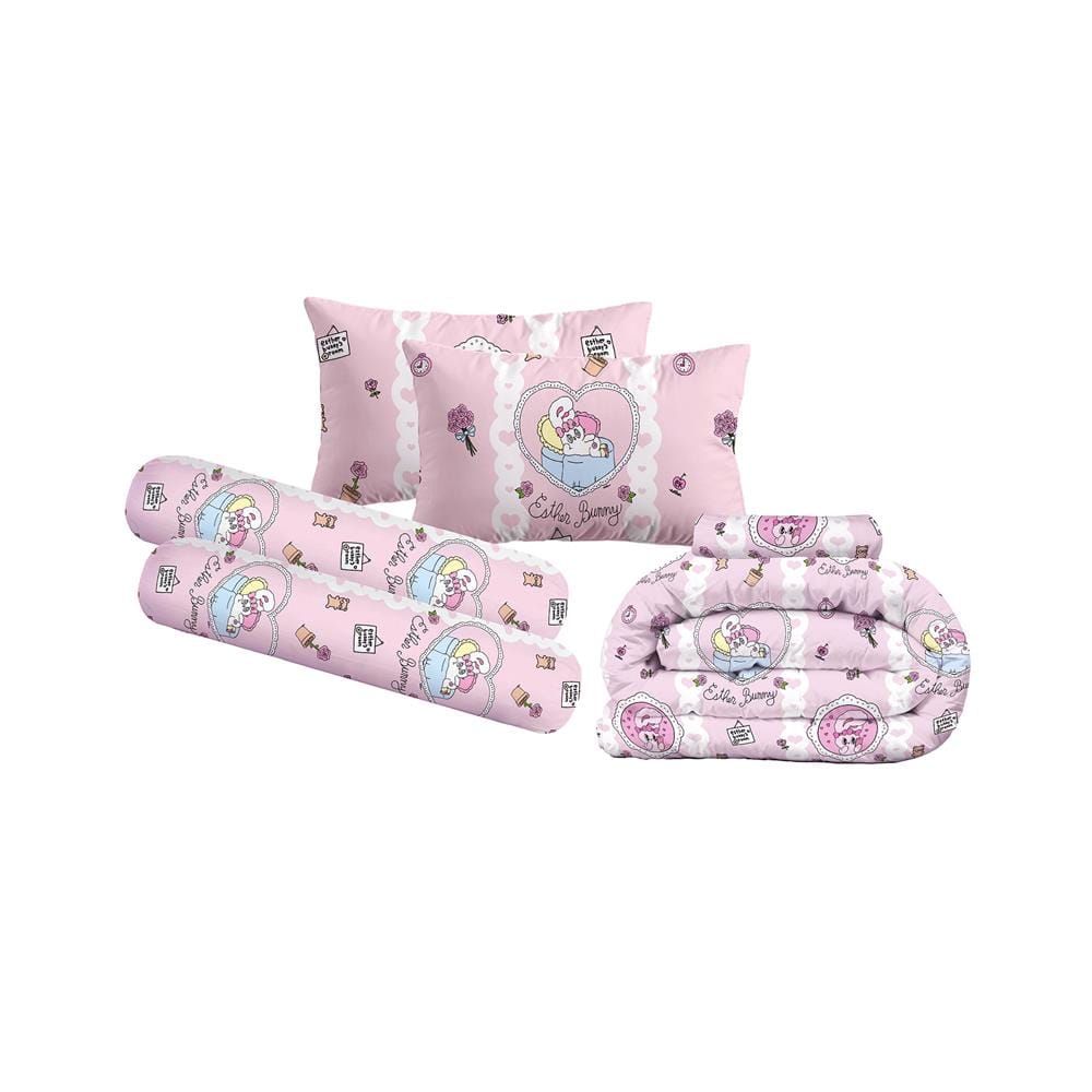 ชุดผ้าปูที่นอน 6 ฟุต (ชุด 6 ชิ้น) LEILALYNN ESTHER BUNNY สี PINK