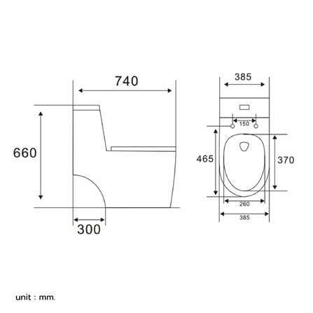 สุขภัณฑ์ 1 ชิ้น MOYA 348W MATT 3/4.5 ลิตร สีขาว_8