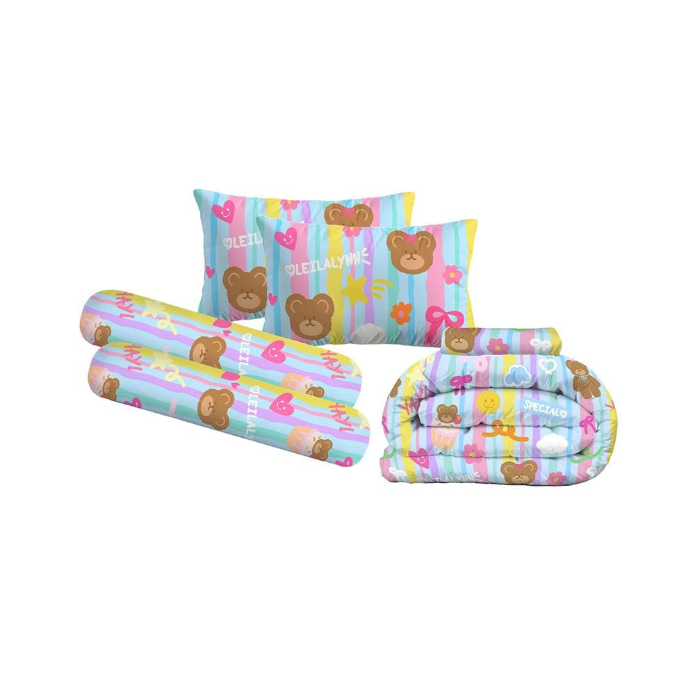 ชุดผ้าปูที่นอน 5 ฟุต (ชุด 6 ชิ้น) LEILALYNN FLUFFY BEARY สี BLUE