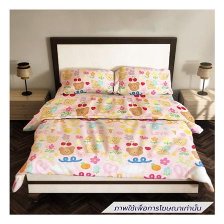 ชุดผ้าปูที่นอน 6 ฟุต (ชุด 6 ชิ้น) LEILALYNN BLOOMING BEAR สี PINK_0