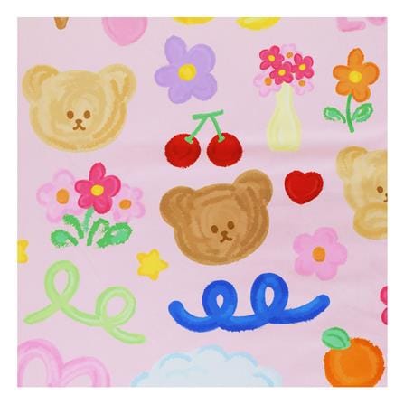 ชุดผ้าปูที่นอน 6 ฟุต (ชุด 6 ชิ้น) LEILALYNN BLOOMING BEAR สี PINK_4
