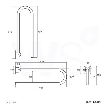 ราวมือจับ โยกขึ้น-ลง WS HR-6114-2-UD_1