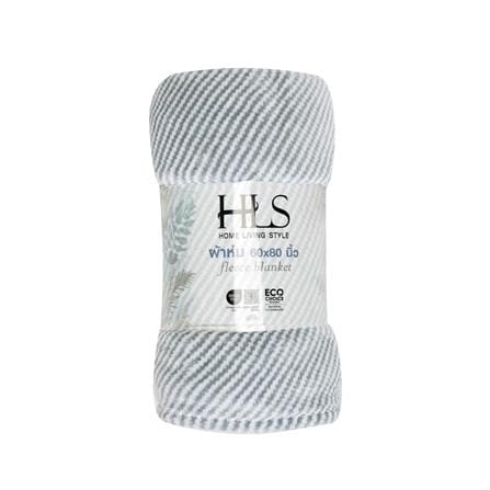 ผ้าห่ม HOME LIVING STYLE STRIPE 60X80 นิ้ว สี GREY_4