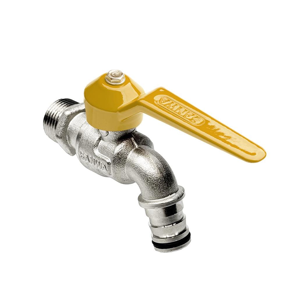 ก๊อกสนามแฟนซี SANWA 1/2 นิ้ว สีเหลือง