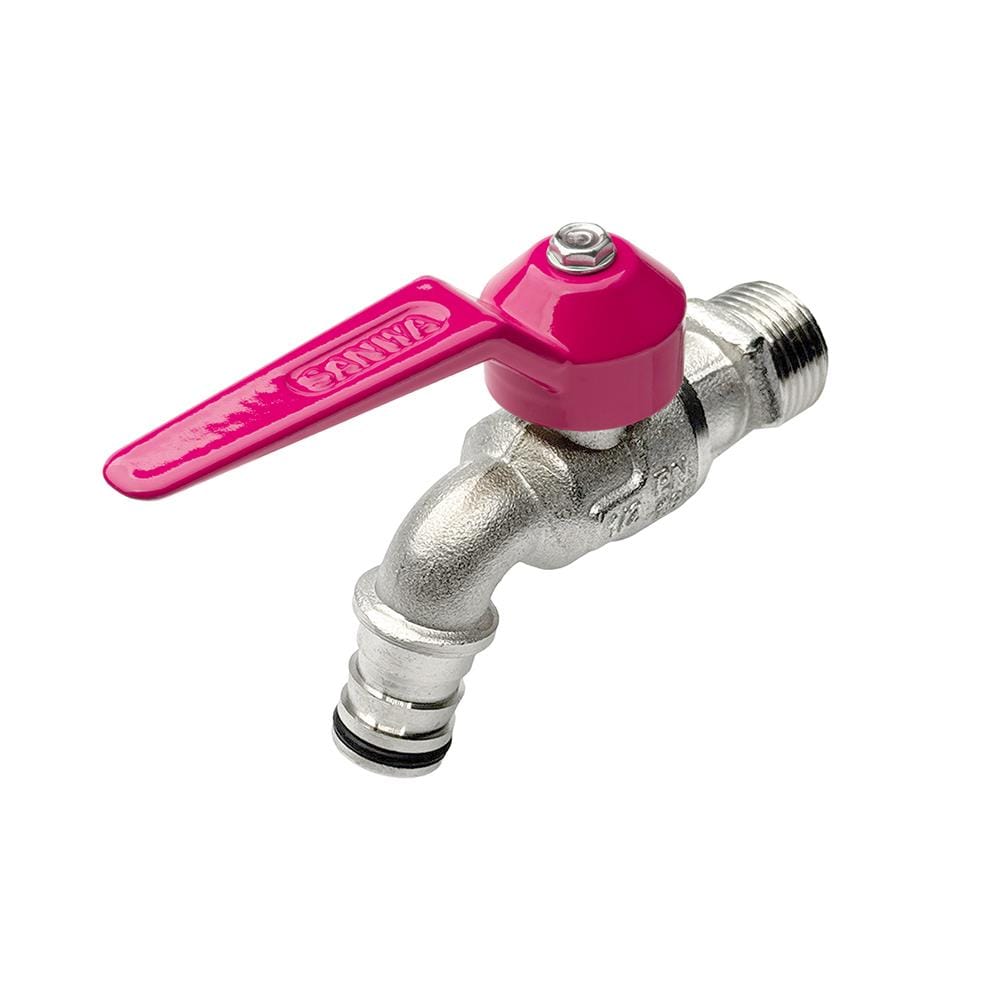 ก๊อกสนามแฟนซี SANWA 1/2 นิ้ว สีชมพู