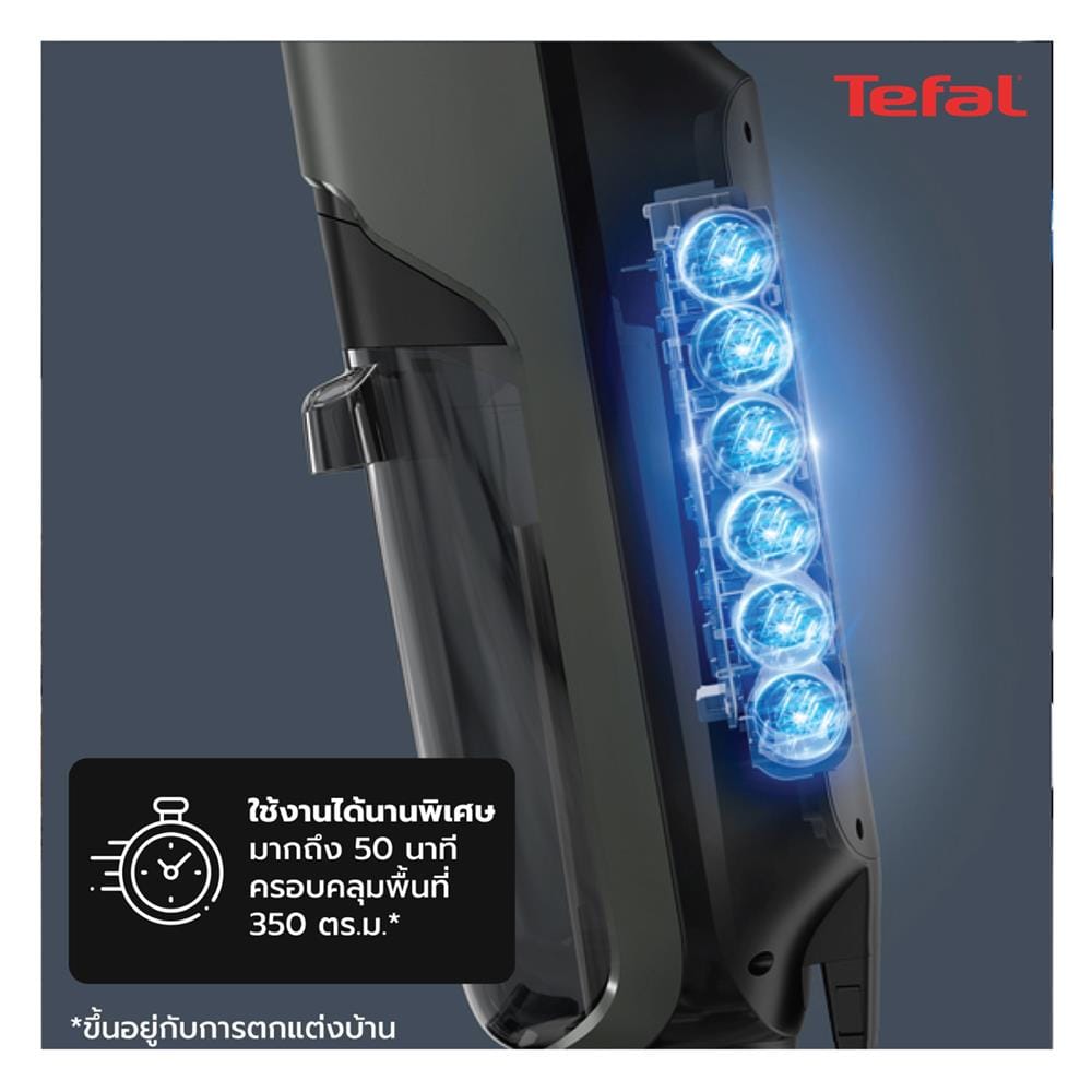เครื่องดูดฝุ่นถูพื้นไร้สายอัจฉริยะ TEFAL X-CLEAN 4 GF5035F0 สีเทา
