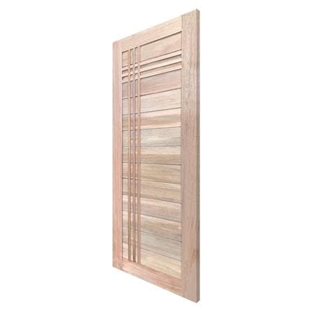 ประตูไม้เนื้อแข็ง ไม่เจาะลูกบิด N999 BALI-B 80x200 ซม. สีธรรมชาติ_1