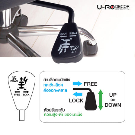 เก้าอี้สำนักงาน U-RO DECOR PORTER สีดำ_8